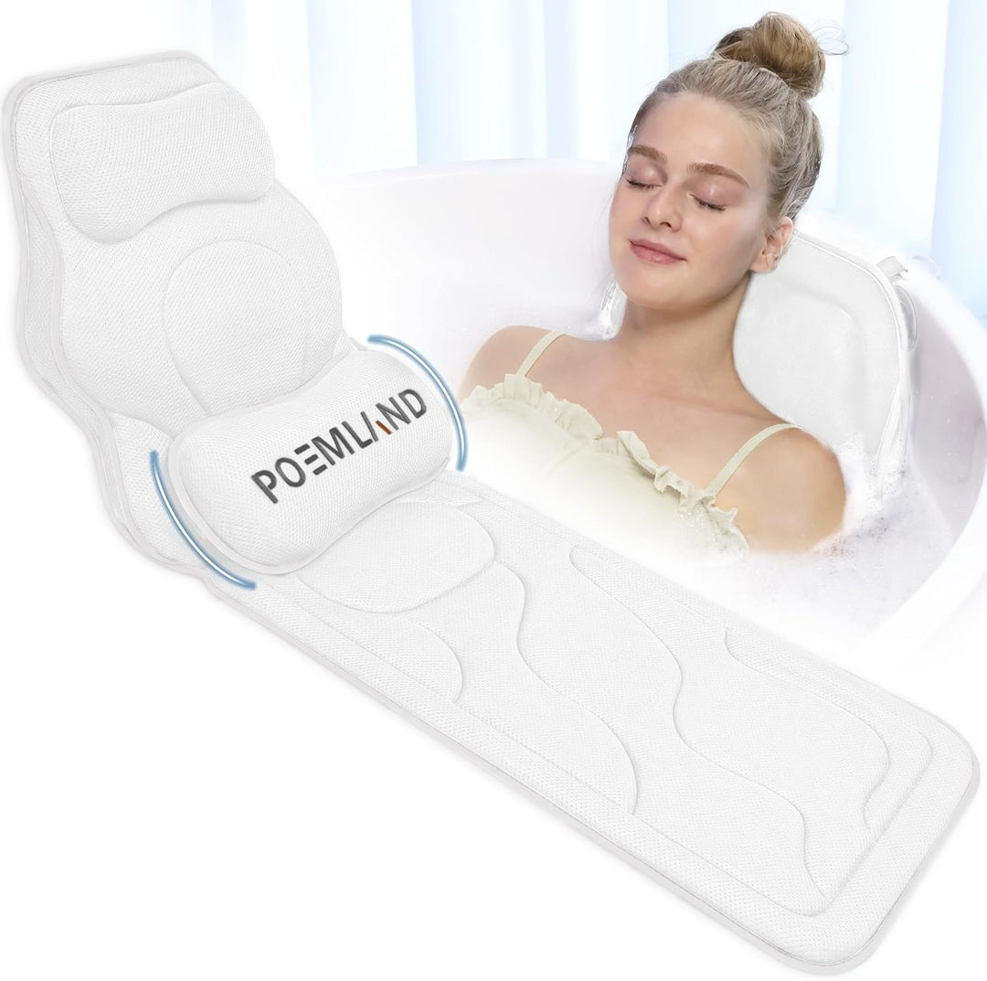 Poemland Luxus Dicke, volle Körper Badewannenkissen Mat &amp; Cushion für Badewanne Kopfstütze Hals Schu