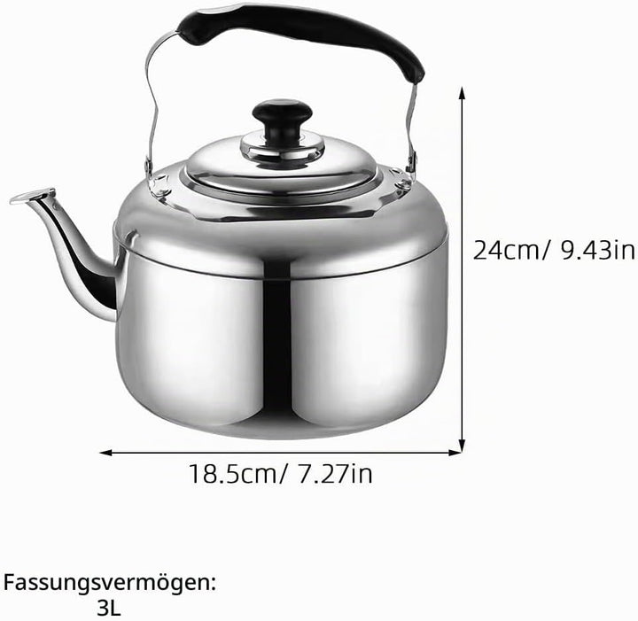TOPBATHY Edelstahl Wasserkocher FüR Den Herd 2.5L Whistling Teekessel Mit VerbrüHungssicherem Griff