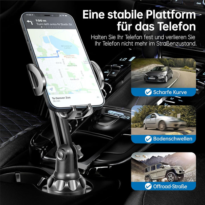 Kfz-Becherhalter, Handyhalterung, verstellbar, Getränkehalter für Smartphones