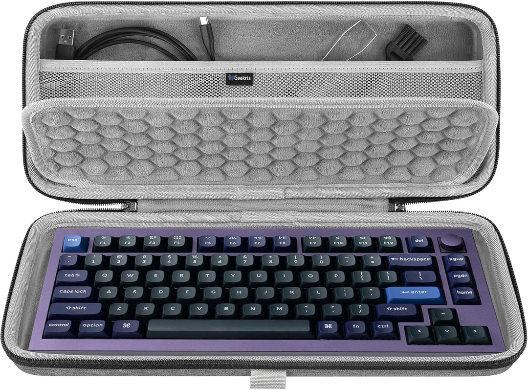 Geekria 65% kompakte Tastaturhülle, Hartschalen-Reisetasche für 68 Tasten, kompakte Tastatur, kompat