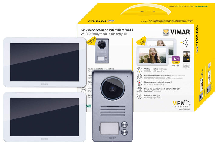 VIMAR K40956 Videosprechenalagen-Set 2 Familie enthält Freisprech-Touchscreen-Videohaustelefon LCD7i