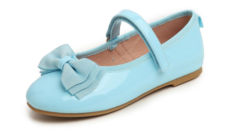 Feversole Bailarinas Niña de Vestir - Zapatos Cómodos para Ceremonias - Ballet Flats, Fliege Blau Ve