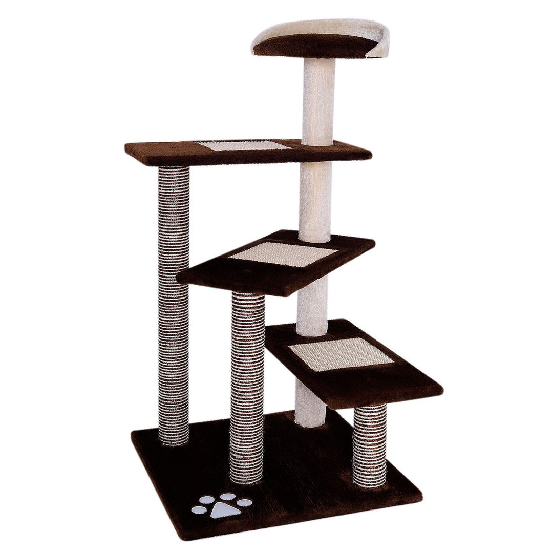 lionto Kratzbaum für Katzen mit 3 Plateaus & gemütlicher Liegefläche, Höhe 100 cm, Katzenbaum mit Si