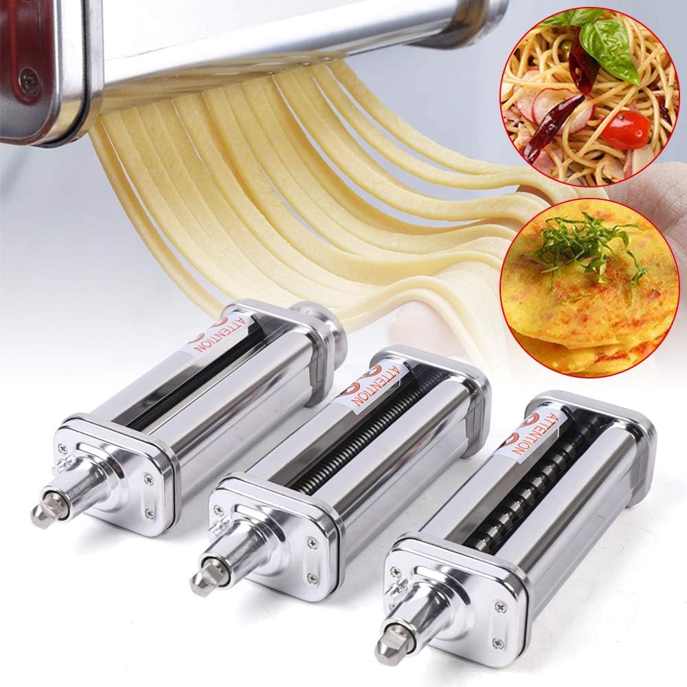Pastaaufsatz Nudelaufsatz Küchenmaschine Mixer Edelstahl Zubehör 8 Variable Dickeneinstellungen für