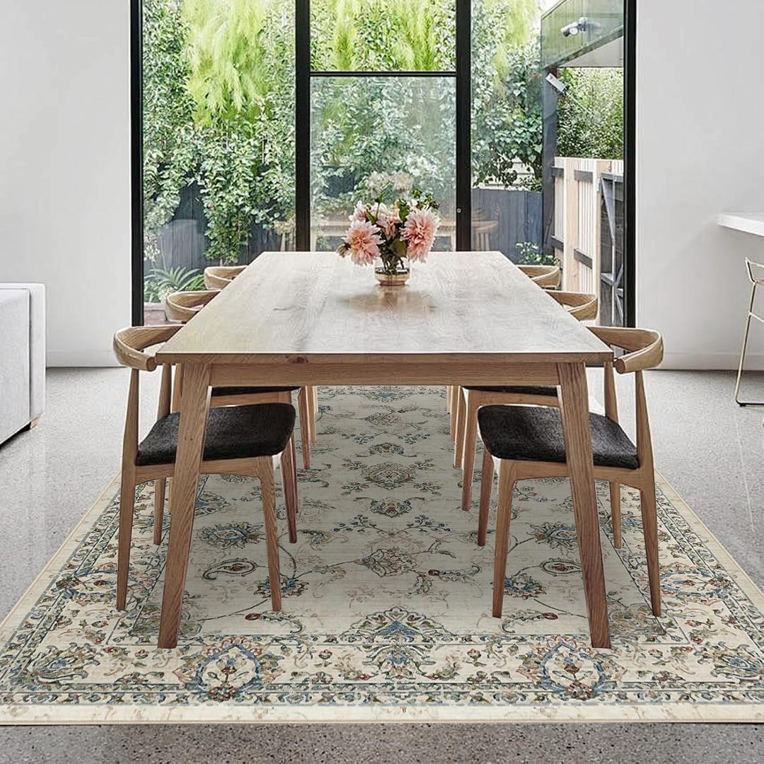 CHOSHOME Vintage Teppich Wohnzimmer 80X150CM Waschbarer Kurzflor Boho Weiche Teppich Mit Orient Desi