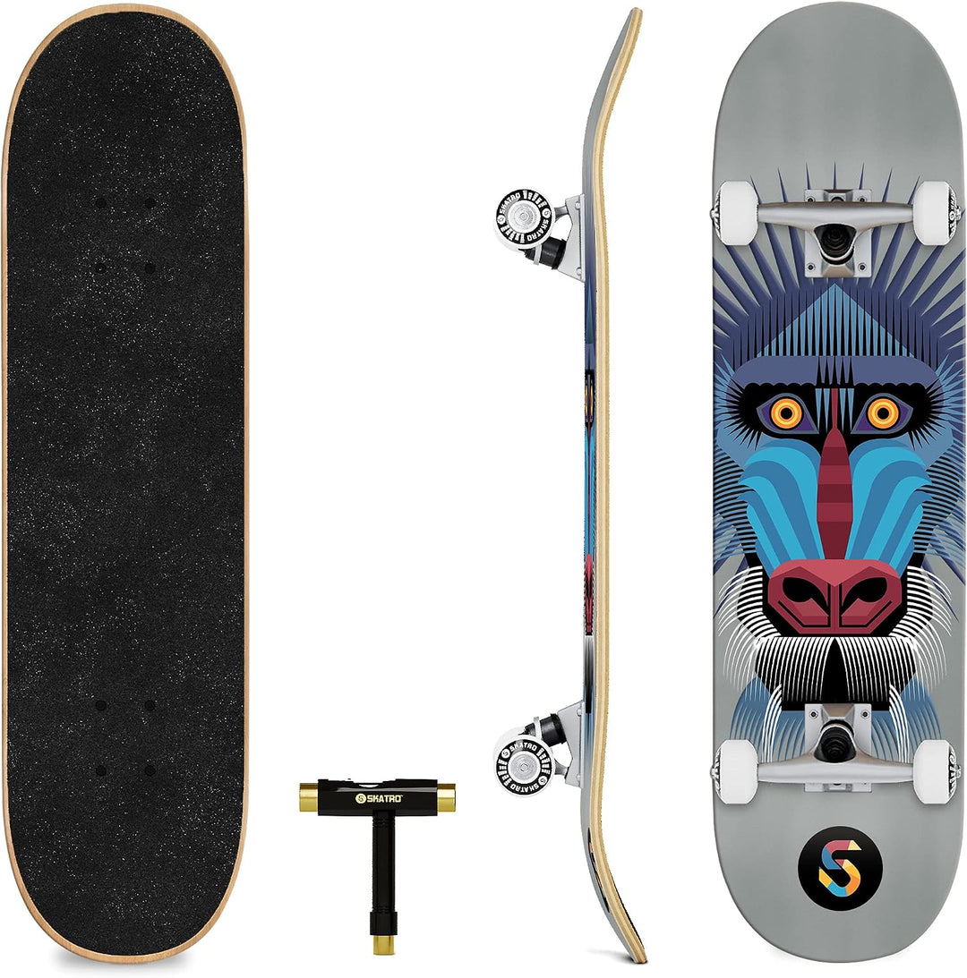 SKATRO - Pro Skateboard, 78,7 cm, komplettes Skateboard, Alter: Erwachsene, Jungen, Mädchen, Anfänge