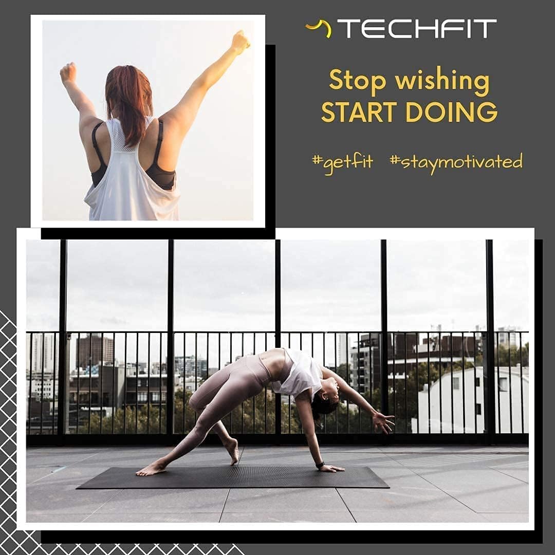 TechFit Yogamatte Rutschfest für das Fitnessstudio zu Hause - Pilates Matte für das Heimtraining, Yo