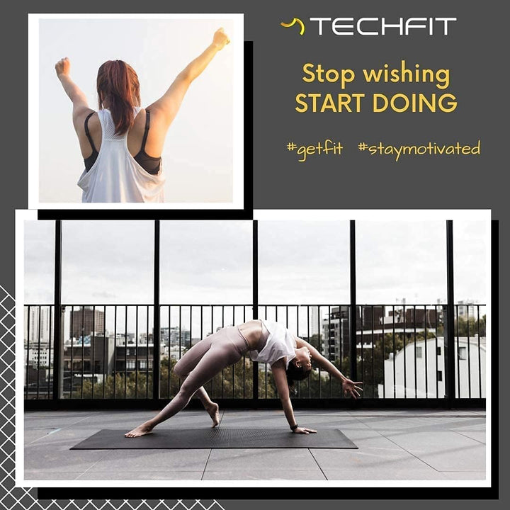 TechFit Yogamatte Rutschfest für das Fitnessstudio zu Hause - Pilates Matte für das Heimtraining, Yo