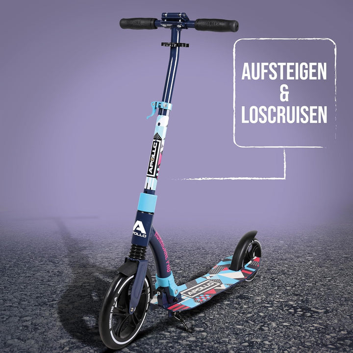 Apollo 230mm Giant XXL Wheel City-Scooter - Hurricane, Roller mit Federung für Erwachsene, klappbar