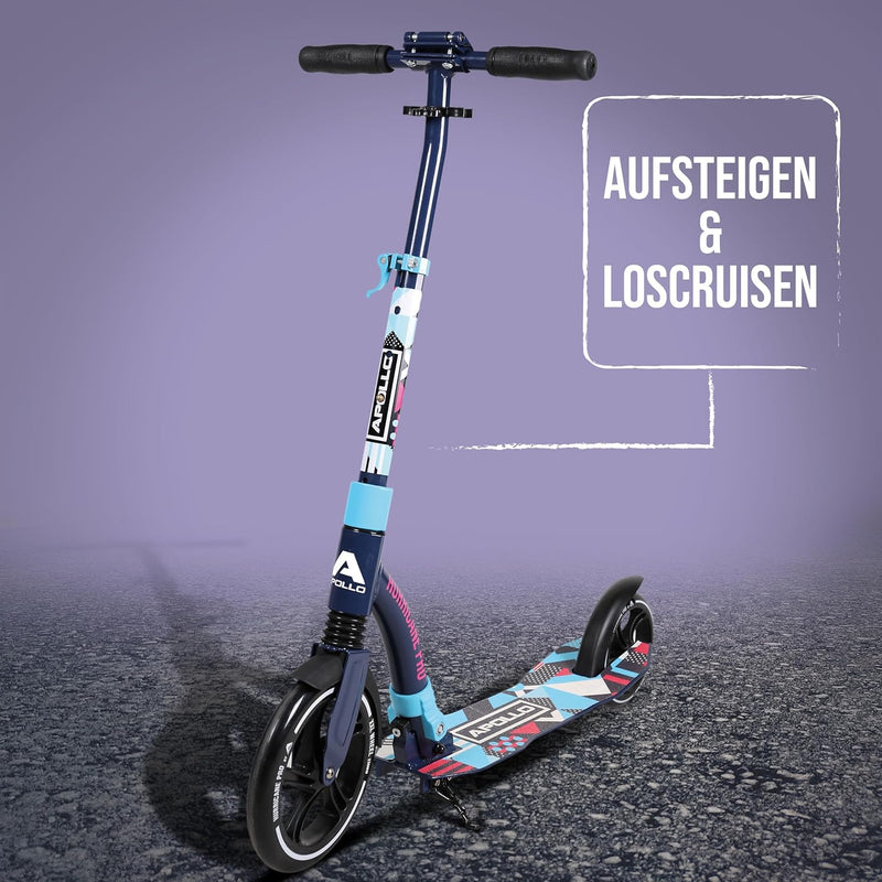 Apollo 230mm Giant XXL Wheel City-Scooter - Hurricane, Roller mit Federung für Erwachsene, klappbar