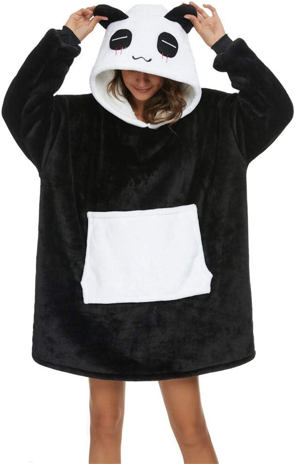 chuangminghangqi Übergrosses Hoodie Decken-Sweatshirt Warm Plüsch Taschen-Decke Kapuzenpullover für