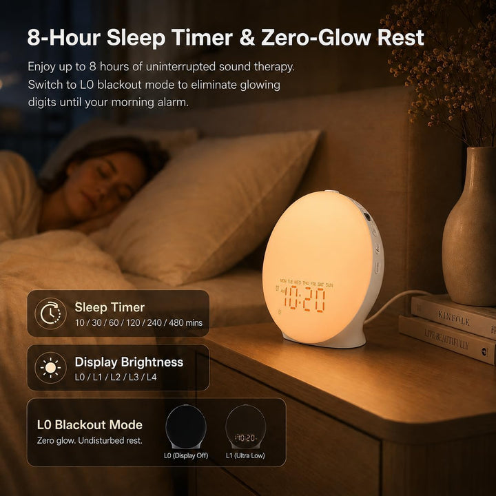 Sound Machine White Noise Machine with 22 Soothing Sounds, 17 Night Lights, Bluetooth Speaker, Sleep