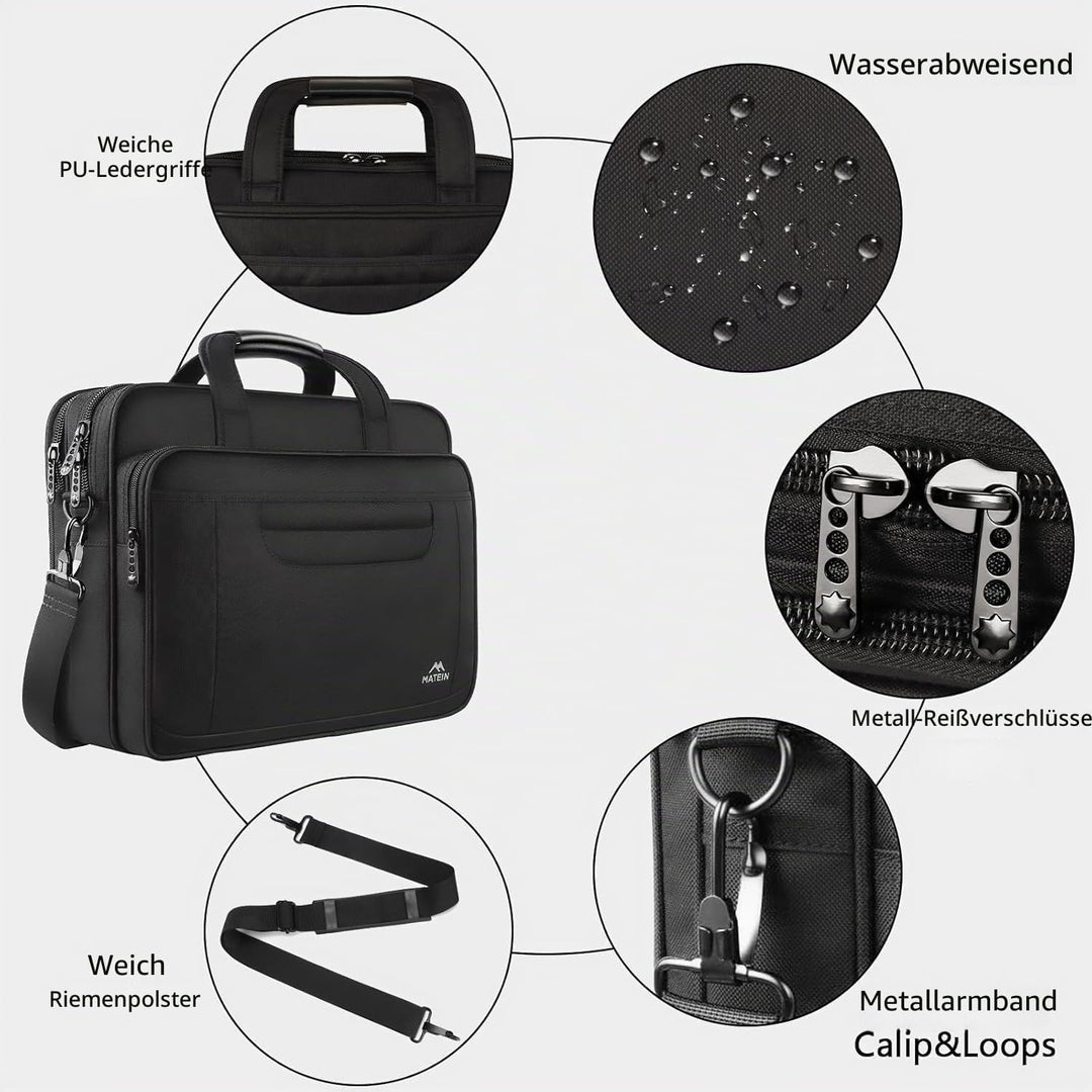 MATEIN Laptoptasche 15,6 Zoll, Laptop Tasche Aktentasche Herren Notebook, Computer Tasche Multifunkt