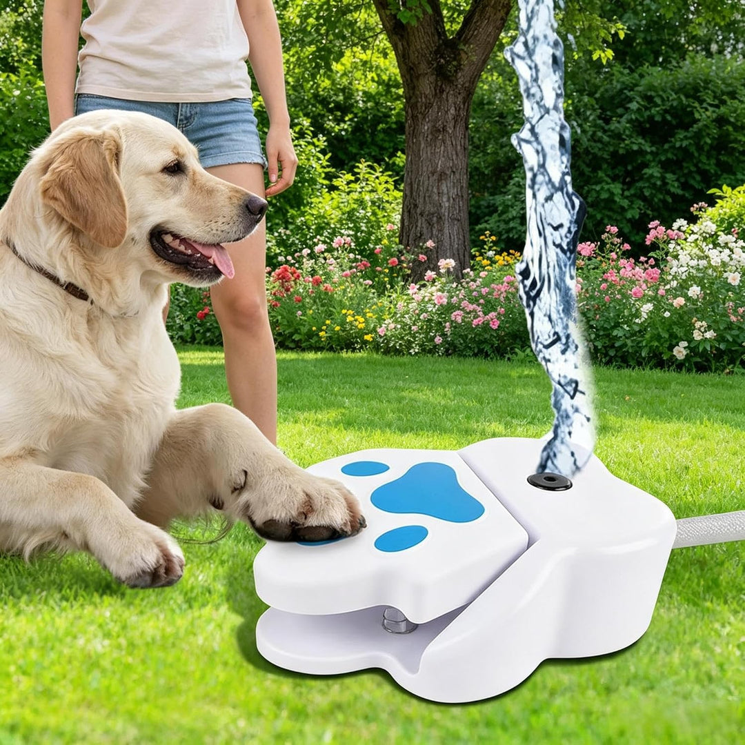 WADY Hunde Trinkbrunnen Outdoor - Automatischer Wasserspender mit Sprinkler für Hunde, Hydration Sta