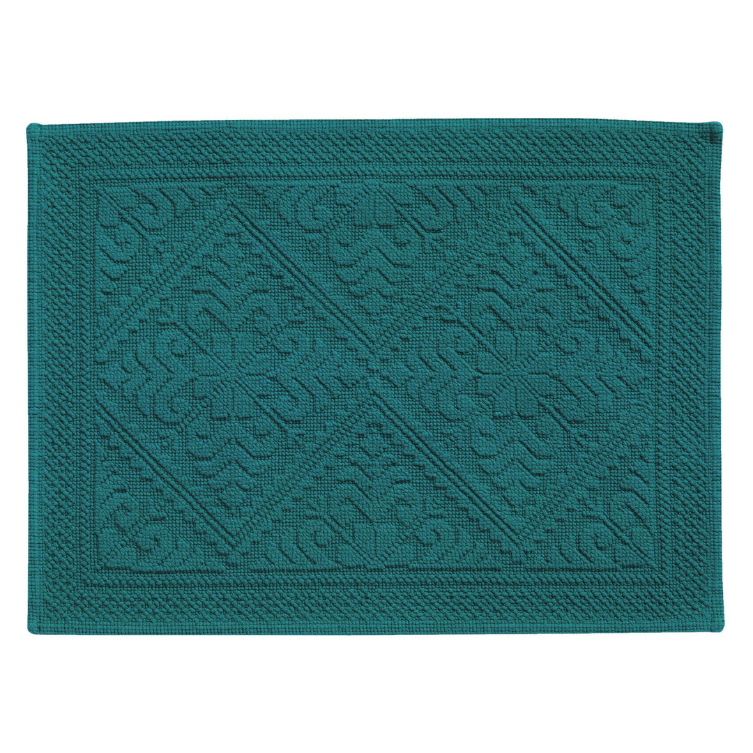 Vivaraise Badematte 100% Baumwolle Blau Peacock (54 x 64 cm) 64X54 Blau, 64X54 Blau