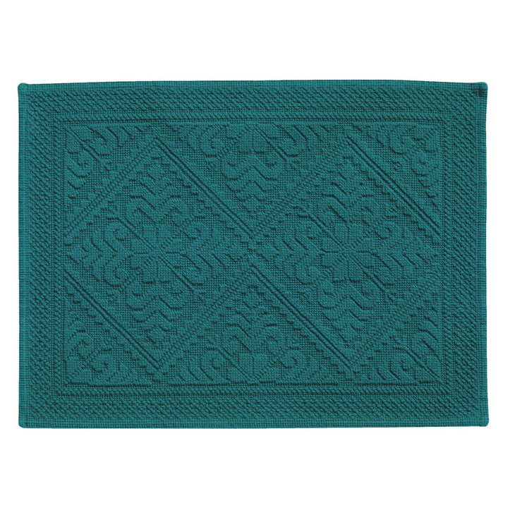 Vivaraise Badematte 100% Baumwolle Blau Peacock (54 x 64 cm) 64X54 Blau, 64X54 Blau