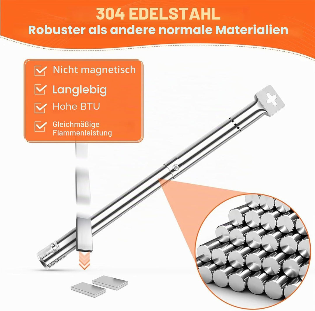Denmay 31-45cm Universal Edelstahl Brenner ersatzteile für Landmann Triton 2, Enders, Tepro, Taino,