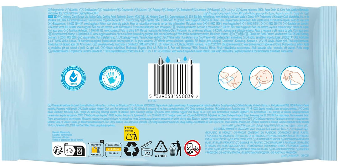 Huggies Pure Baby-Feuchttücher 12er Pack (4 X 3 Packungen, 672 Tücher) NEW, NEW
