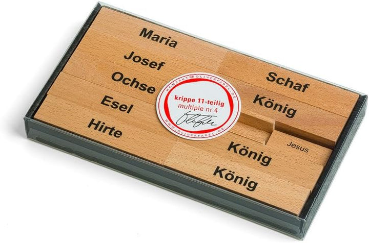 corpus delicti :: Puristische Design-Krippe im Bauhausstil - Moderne Weihnachtskrippe aus Holzklötzc