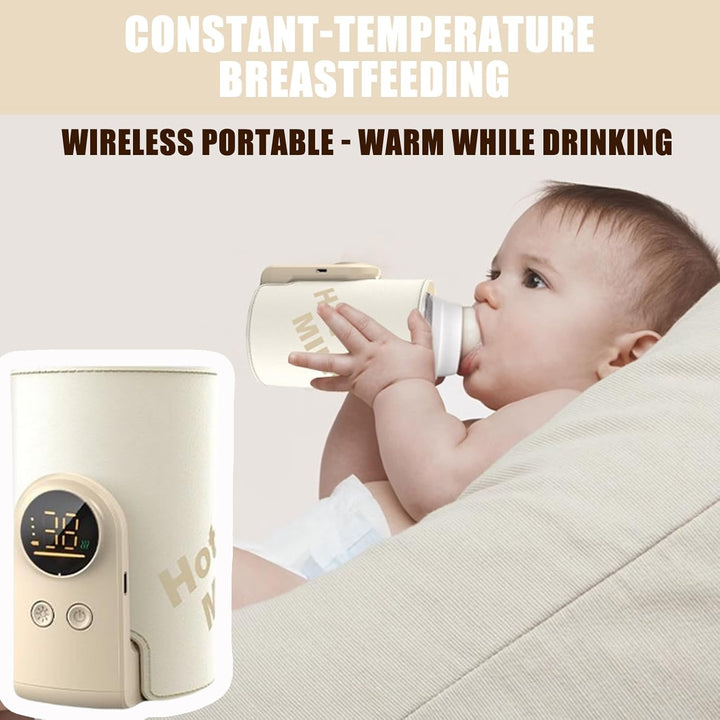 Flaschenwärmer Baby Unterweg 6 Einstellbare Temperatur 38-50℃, Tragbarer Fläschchenwärmer Baby mit L
