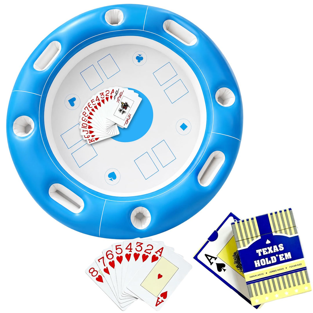 Schwimmender Spieltisch, Schwimmender Kartentisch für Pool, Aufblasbarer Kartentisch Wasser, Aufblas