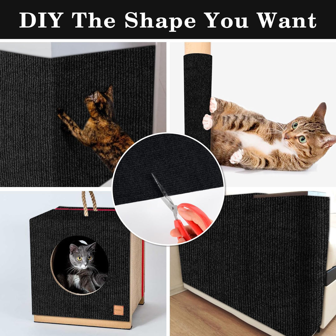 Kratzmatte Selbstklebend für Katzen - Kratzfestes Sofa, Wiederverwendbar Kratzteppich für Wand, DIY