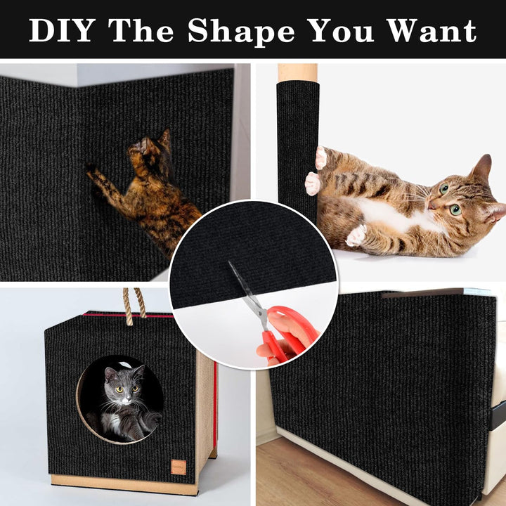 Kratzmatte Selbstklebend für Katzen - Kratzfestes Sofa, Wiederverwendbar Kratzteppich für Wand, DIY