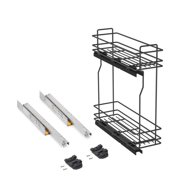 Emuca - Küchenmöbe Ausziehbarer Flaschenhalter, seitlich ausziehbar, sanftem Schliessen, Modul 200mm