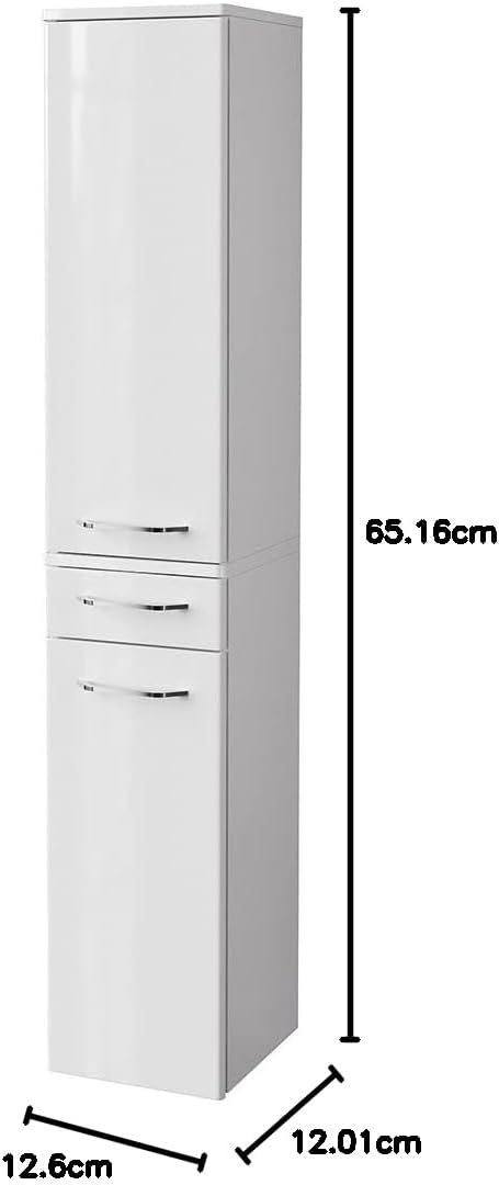 FACKELMANN Milano Hochschrank mit 2 Türen und 1 Schublade – Schrank fürs Badezimmer (30,5 cm x 165,5