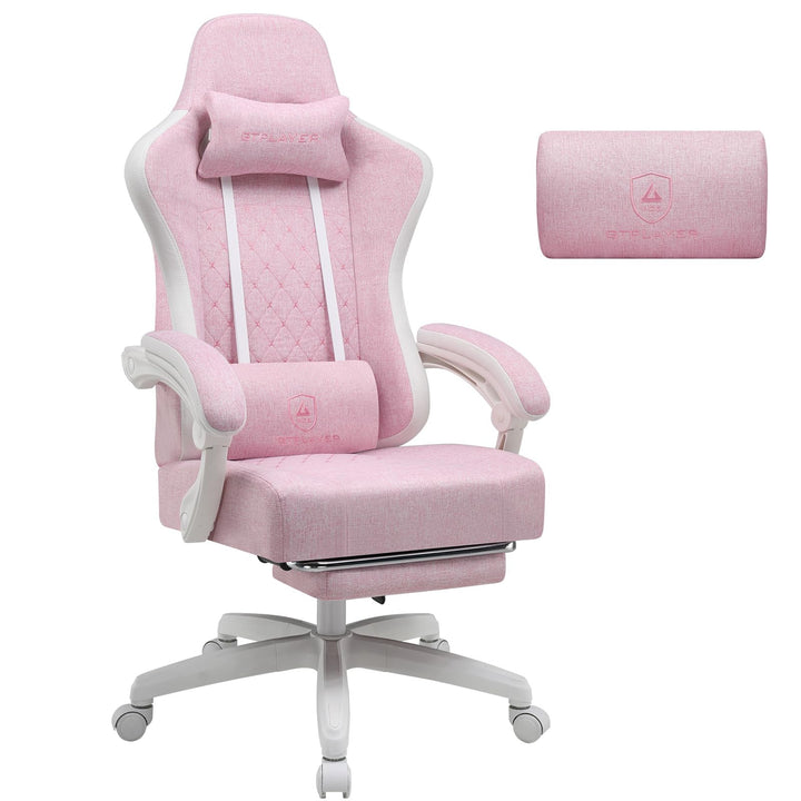 GTPLAYER Gaming Stuhl Stoff, Gaming Sessel mit Taschenfederkissen, ergonomischer Drehstuhl, Gamer St