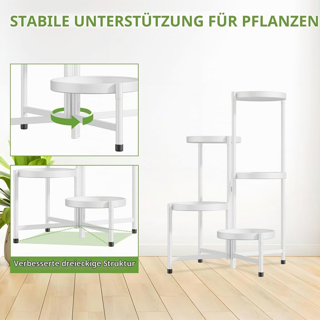 iDavosic.ly Pflanzenständer Metall Gross mit 5 Etagen, Blumenständer Pflanzenregal Blumenregal Indoo