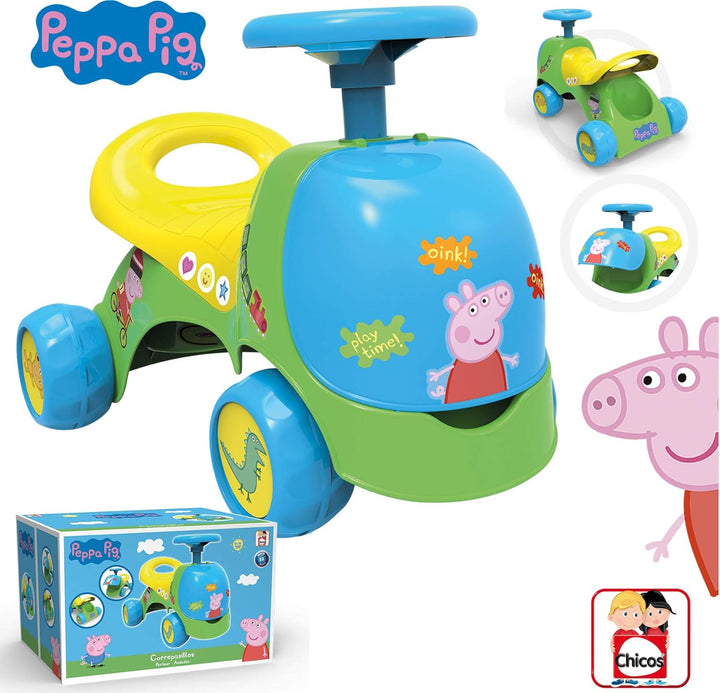 Chicos - Kinder Laufrad ab 1 Jahr | 53 cm x 32 cm Pig Chicos-2-in-1 Peppa Wutz Lauflernhilfe Schubla