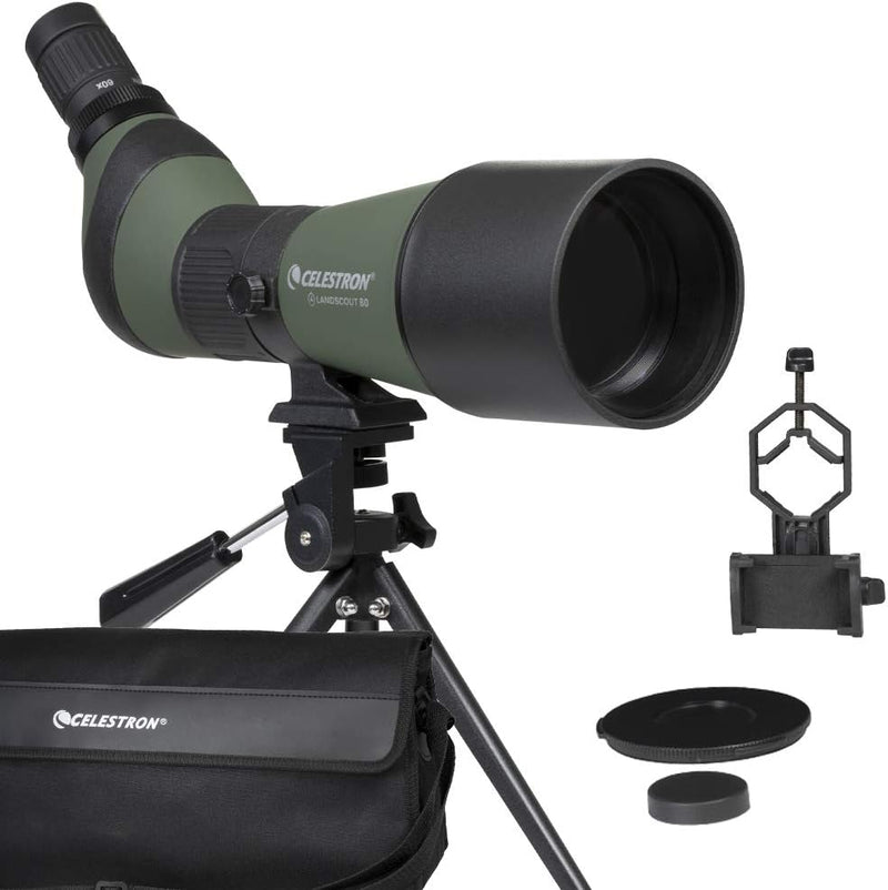 Celestron 52329 LandScout 80 mm Schrägspektiv mit Gummiarmierung, vollvergütete Linsen, 20- bis 60-f