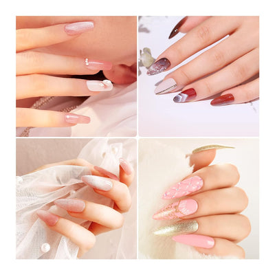 Poly Nagel Gel Starter Set mit UV Lamp Poly Nagelgel Set mit 7 Farben und Basislack&Decklack Manikür
