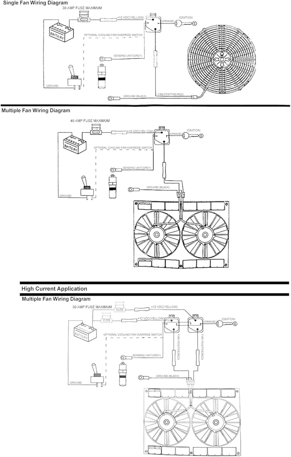 Dual Electric Cooling Fan Wiring Install Kit 185 Degree On 165 Off Engine Fan Thermostat Temperature