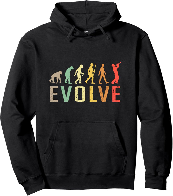 trumpet player Evolution Vintage Funny Design Pullover Hoodie