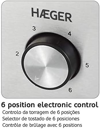 Haeger TO-14D.010A Multifunktions-Toaster mit 1400 W Leistung, 2 lange Schlitze, aussen aus Edelstah
