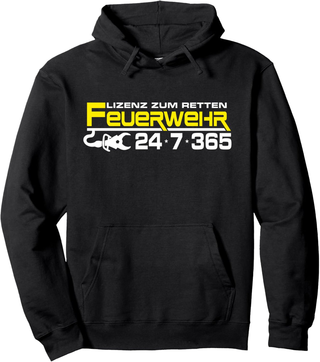 Feuerwehr Notruf 112 Rettungsdienst Firefighter Designmotiv Pullover Hoodie
