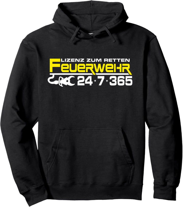 Feuerwehr Notruf 112 Rettungsdienst Firefighter Designmotiv Pullover Hoodie