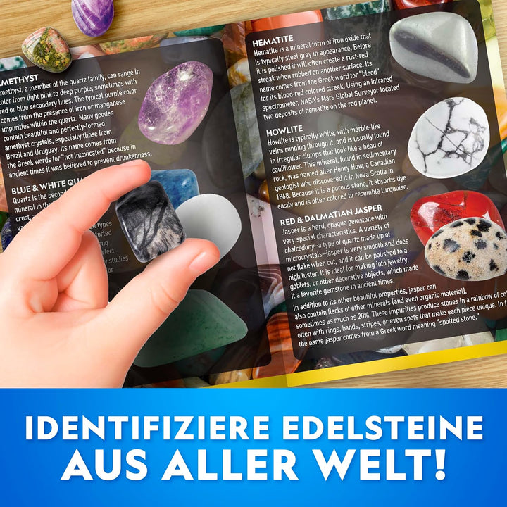 NATIONAL Geographic Riesiges Edelstein-Ausgrabungsset – 50 echte Edelsteine ausgraben, Geologie-Set