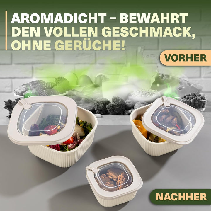 Viwares Frischhaltedosen im 9er Set mit transparentem Ventildeckel, Aufbewahrungsbehälter, Küche, st
