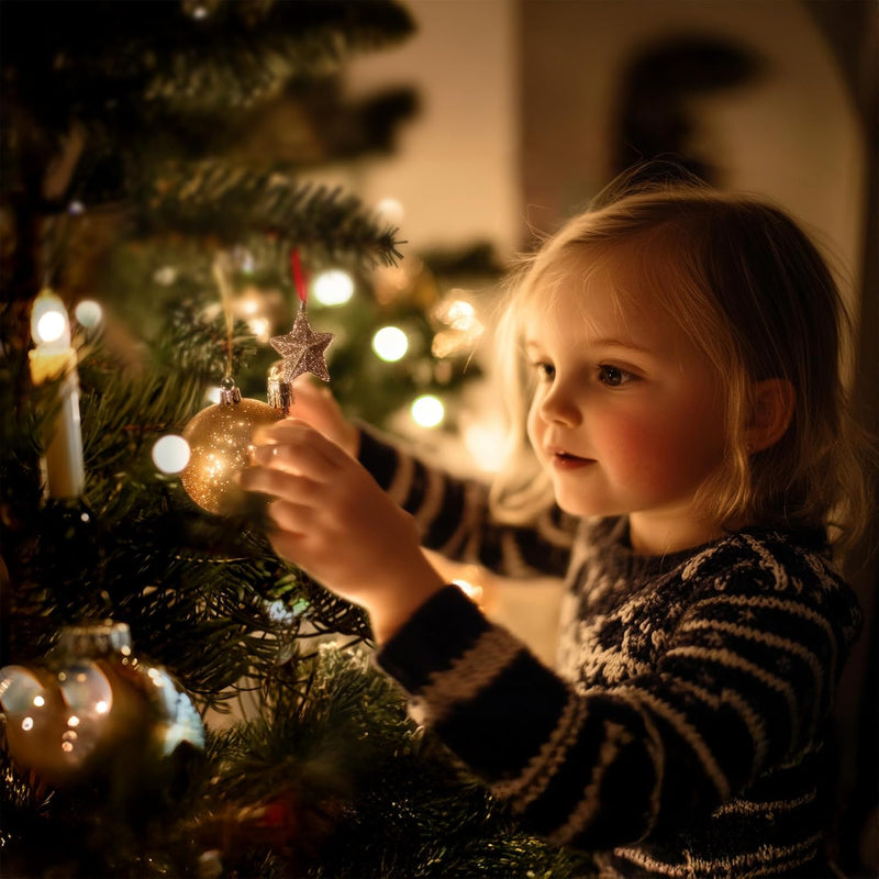 hellum Lichterkette Weihnachtsbaum, 16 Weihnachtskerzen je 20 Lumen, 6m beleuchtet mini Lichterkette