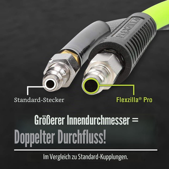 Flexzilla A53452FZ Pro High Flow Kupplungs- und Stecker-Set, 1/4 Zoll NPT, 3-teilig, silberfarben, 1