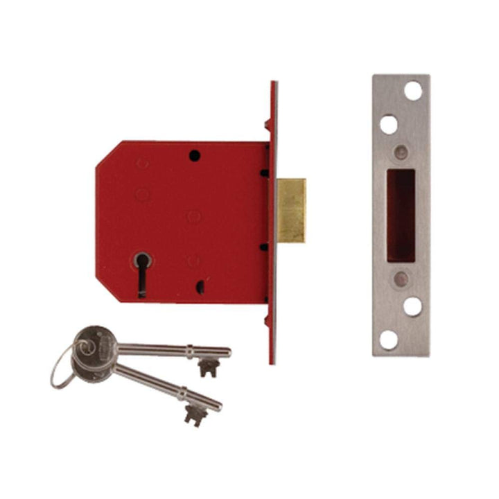 Union Locks 2101 Einsteck-Riegelschloss mit 5 Zuhaltungen, 65 mm, Oberfläche Messingfinish, in Sicht