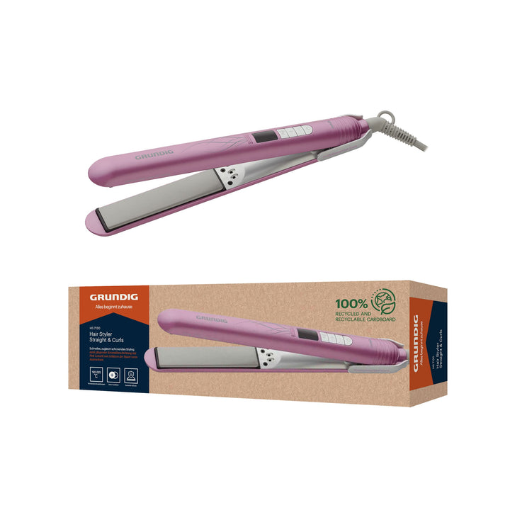 GRUNDIG HS 7130 Haarglätter, Glätteisen, Hairstyler, 4 Stufen, von 160 °C bis 220 °C, Ionic-Funktion