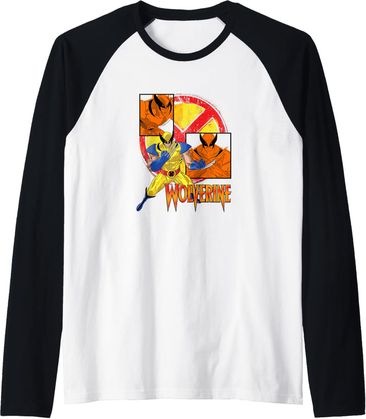 Marvel X-Men Wolverine Collage Panel Logo Raglan