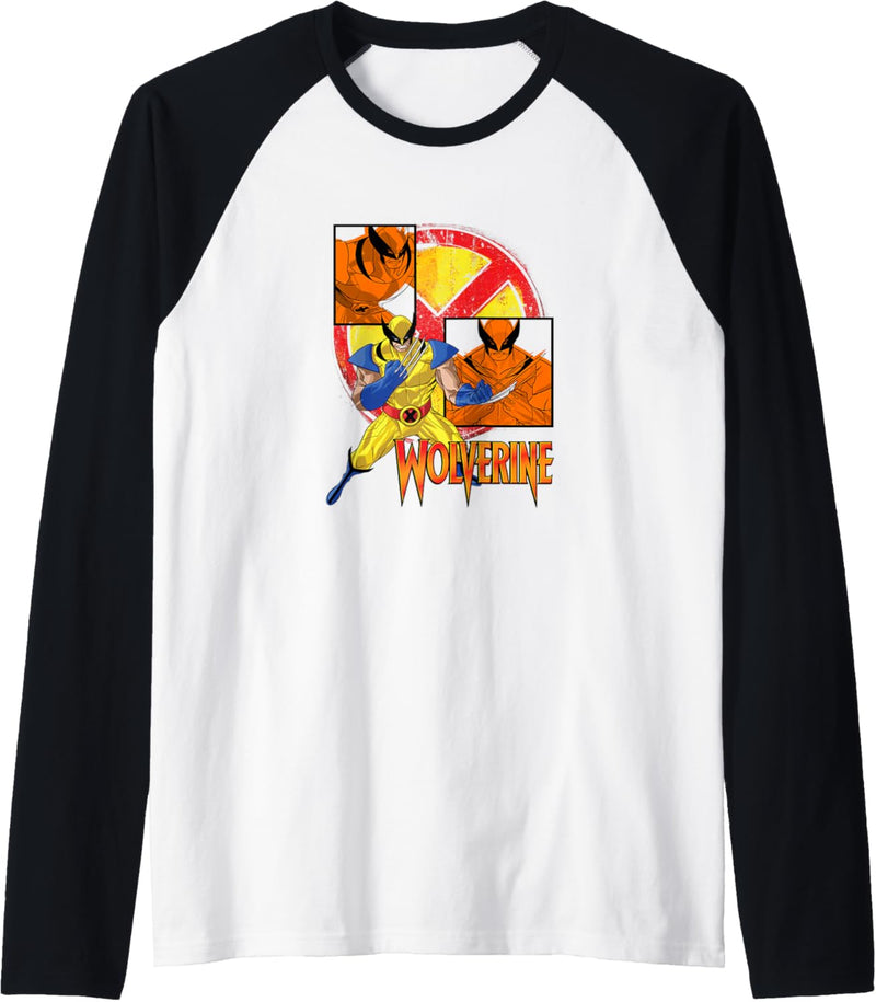 Marvel X-Men Wolverine Collage Panel Logo Raglan