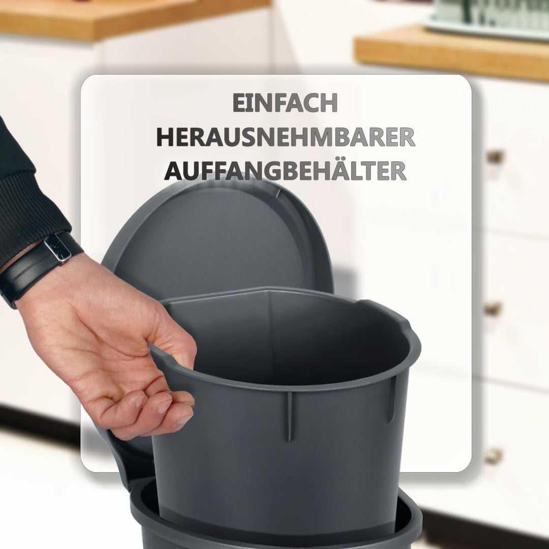Stimo Tretmülleimer 6L aus Kunststoff Mülleimer mit Pedal Abfalleimer mit Deckel für Küche Büro Bad