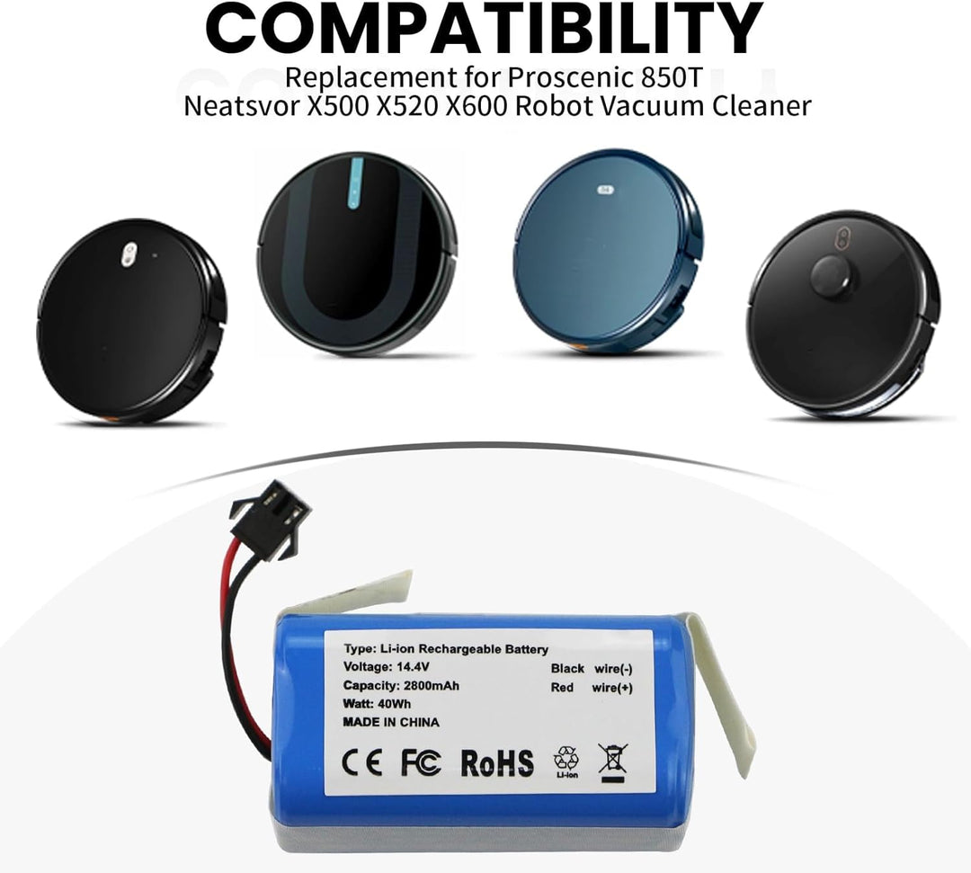 ANTIEE Battery Compatible with Robot Ionvac SmartClean 2000 Robovac 7687 7688, Coredy R750 Tesvor S6