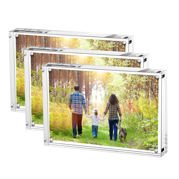 Boxalls Bilderrahmen 15 x 20 cm(6 x 8 inch)-3er Set, Acryl Magnetischer Fotorahmen, Doppelseitiges R